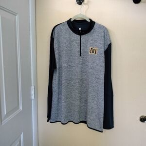 Drexel Dragon Mens Colosseum Gray Navy Quarter-Zip Long Sleeve Shirt XL College